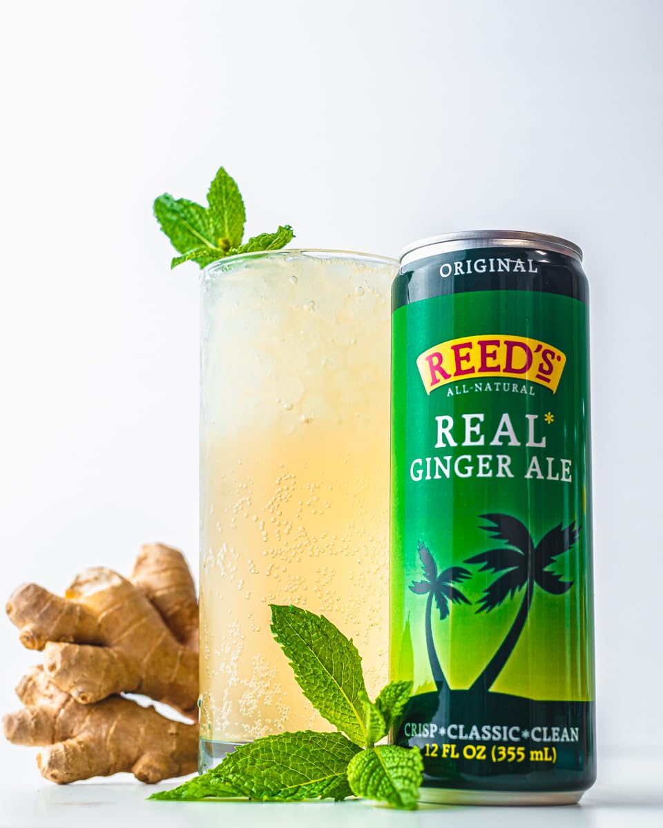 Reeds Ginger Brew, Soda Real Ginger Ale, 12 Fl Oz, 4 Pack