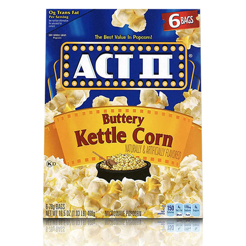Act II Movie Theater Butter Microwave Popcorn, 2.75 oz., 6-Count Bags (Pack of 6)