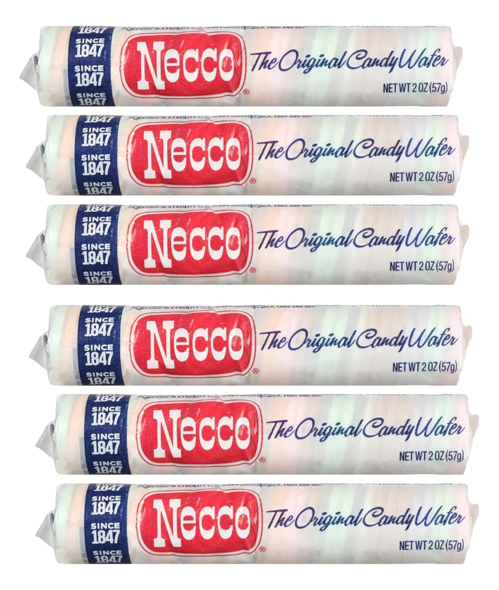 Necco The Original Wafer Candy, Enjoy all of the Different Flavors to yourself or Share with Someone, Timeless Classic Everyone is Sure to Enjoy - 2 Ounce Rolls (Pack of 6)