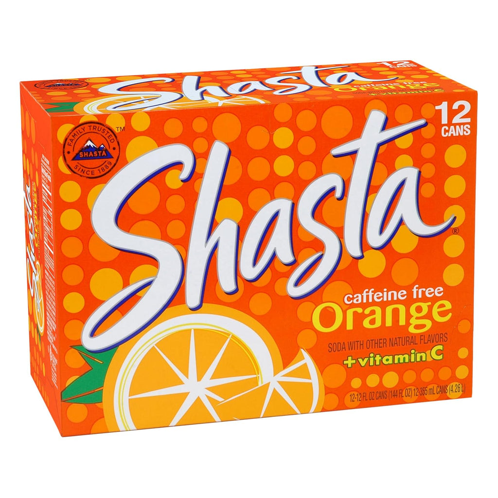 Shasta Orange Soda – 12 Pack | Classic Citrus Flavor with Vitamin C