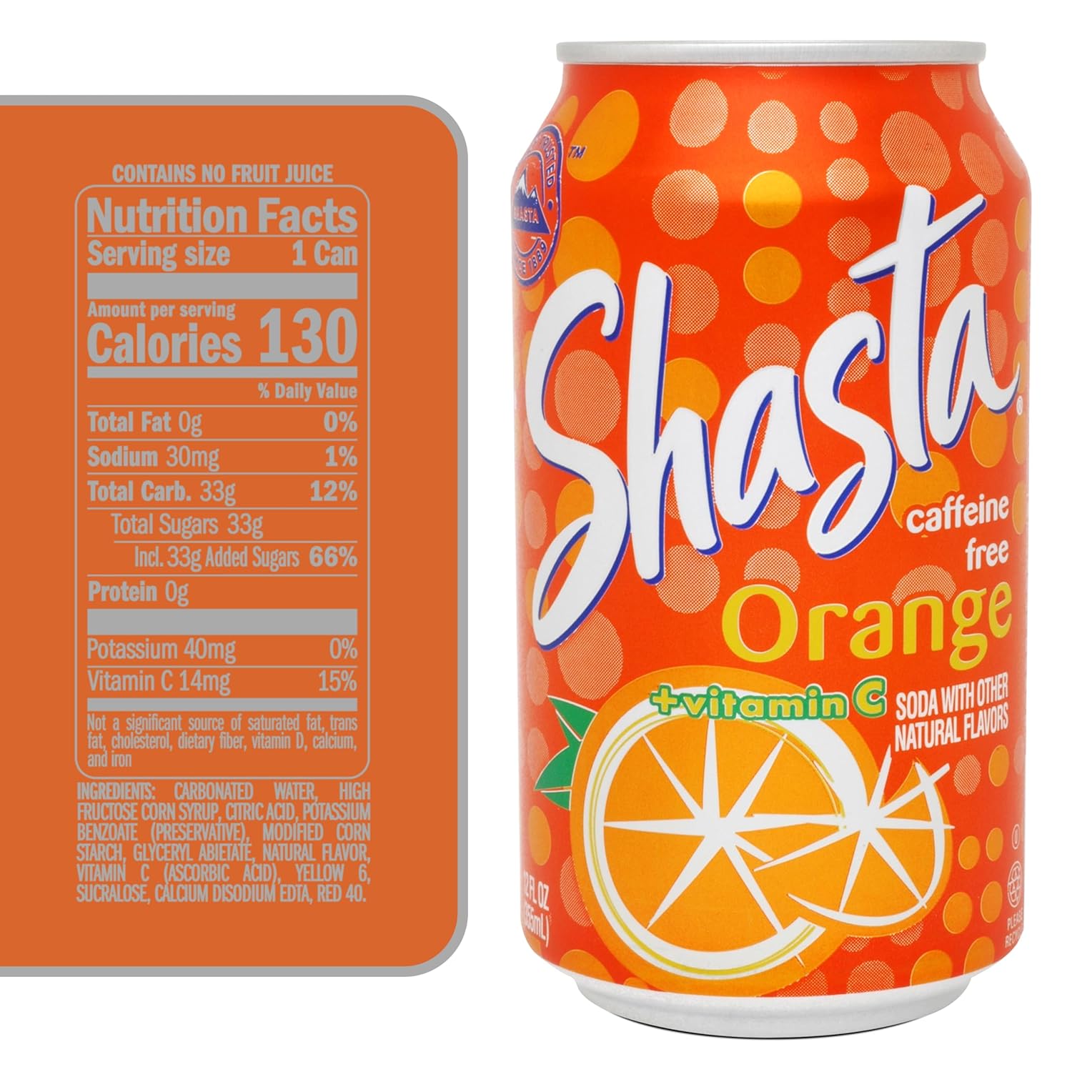 Shasta Orange Soda – 12 Pack | Classic Citrus Flavor with Vitamin C