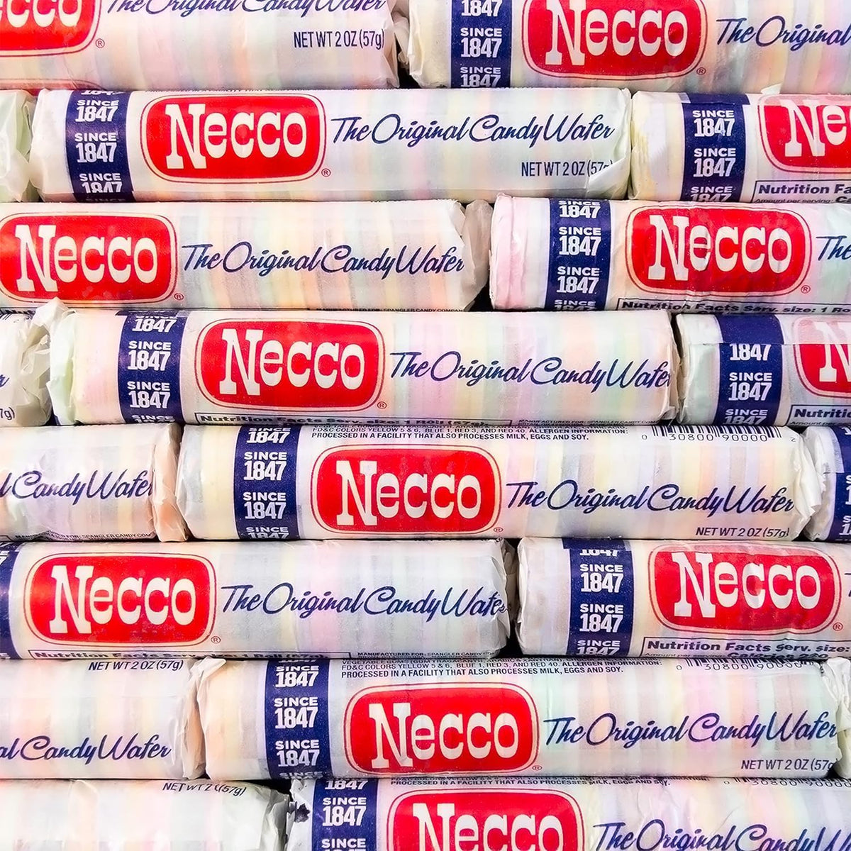 Necco The Original Wafer Candy, Enjoy all of the Different Flavors to yourself or Share with Someone, Timeless Classic Everyone is Sure to Enjoy - 2 Ounce Rolls (Pack of 6)