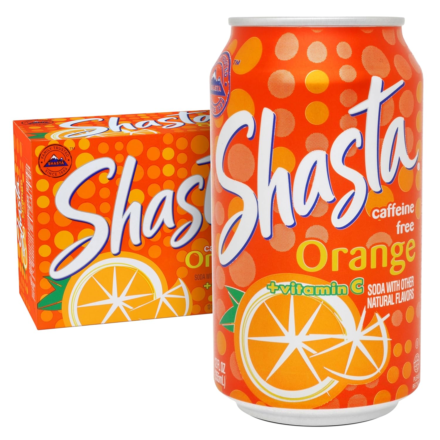 Shasta Orange Soda – 12 Pack | Classic Citrus Flavor with Vitamin C