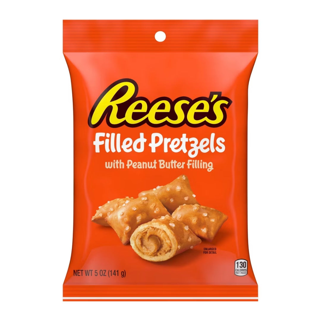 Reese's Filled Pretzels – Crunchy Pretzels with Creamy Peanut Butter Filling | 5 oz Bag